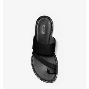 Michael Kors Pratt Leather Sandals in Black - Size 8.5